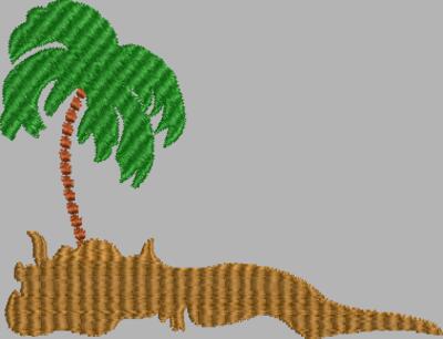 Palme auf einer Insel 100 x 80 mm