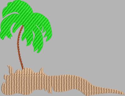 Palme auf einer Insel 150 x 120 mm